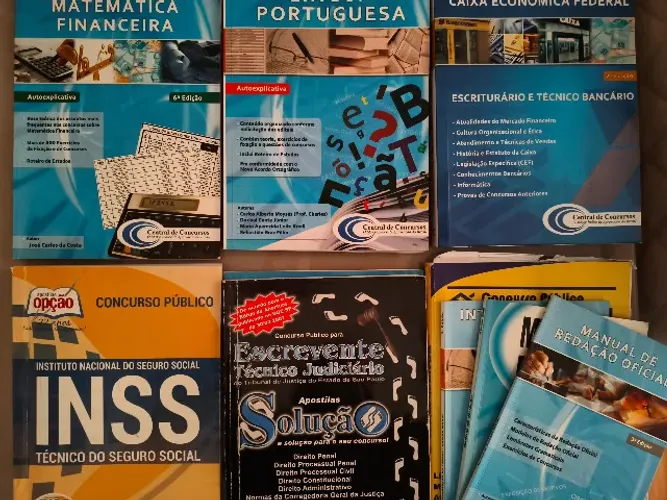 Lote Apostilas Concursos INSS + Caixa + TJ-SP + Bancários