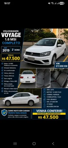 Volkswagen Voyage 1.6 MSI Flex 8V 4P 2019