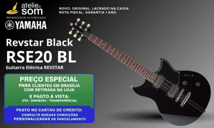 RSE20 BL Yamaha Guitarra Elétrica Revstar Black Nova Original Garantia 1 ano
