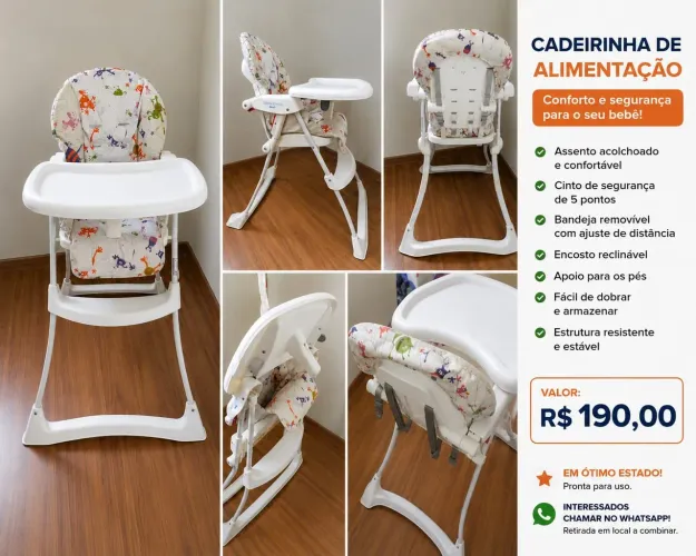 Cadeirinha de Papa Alta Burigotto Bon Appetit+ Monstrinhos