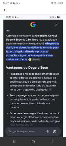 Vendo uma geladeira super conservada marca consul 280 litros ? Modelo degelo seco