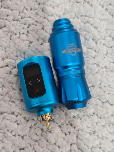 Maquina de Tatuar Pen Rocket Azul + Bateria