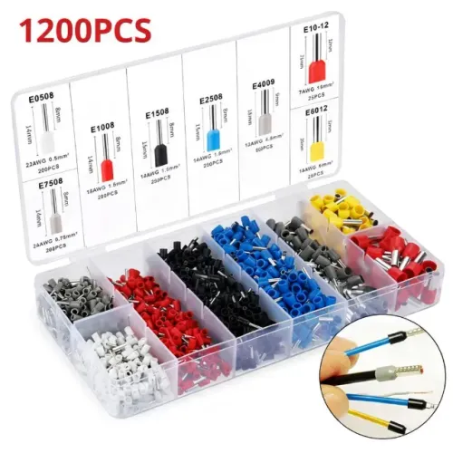 Kit Peças Terminal Tubular Ilhos Até 10mm Variados 1200 Unidades