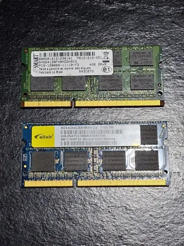 Memórias RAM 8GB (2x4GB DDR3) para Notebook (Smart 1600MHz / Elixir 1333MHz)