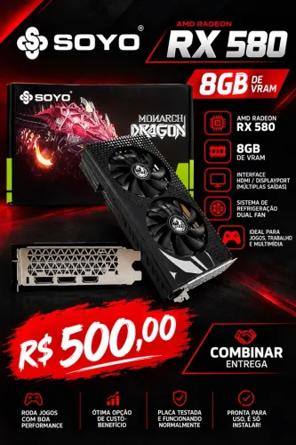 Placa de vídeo RX 580 8gb