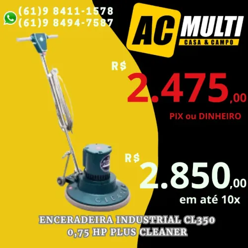 Enceradeira Industrial Cl350 0,75 HP Plus Cleaner
