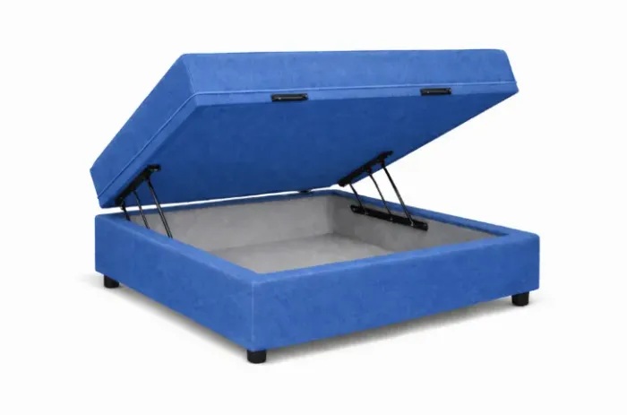 Box Baú Solteiro Suede Azul + Colchão D33 | Novo | Entrega Rápida