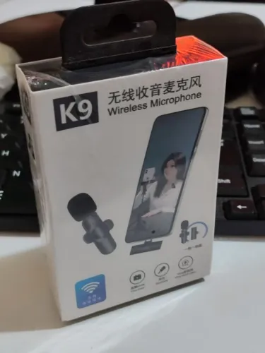 Microfone de Lapela Sem Fio Para iPhone K9 Pronto para Usar Pronta Entrega