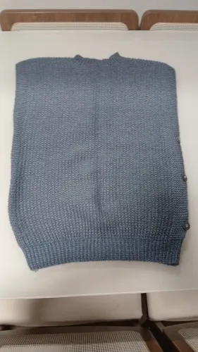 Colete tricot azul