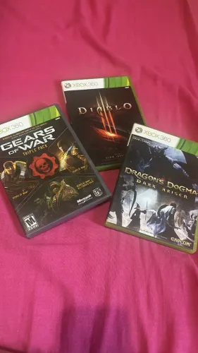 Jogos Xbox 360 (Diablo 3, Gears of war e Dragons dogma Dark ariser)