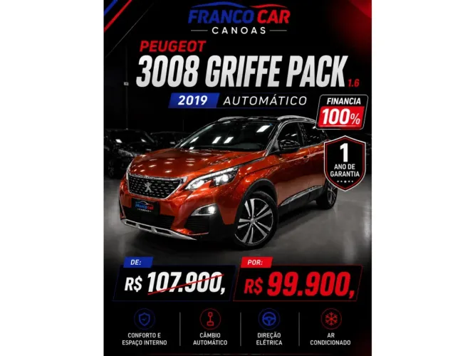 Peugeot 3008 Griffe Pack 1.6 Turbo 16V 5P Aut. 2019
