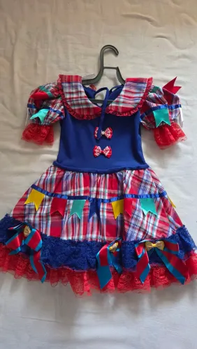 Vestido Infantil Festa Junina Luxo - 6 Anos 