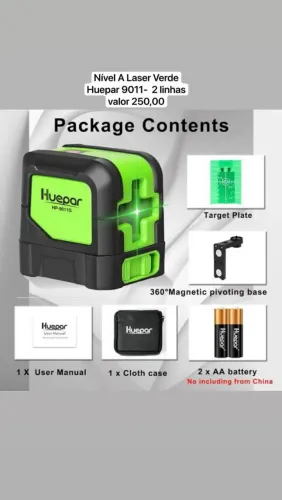 Nivel A Laser Huepar Auto Nivelante 2linha + suporte Magnético (Verde) Lacrado