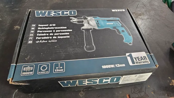 Furadeira Wesco 1000w mandril 1/2