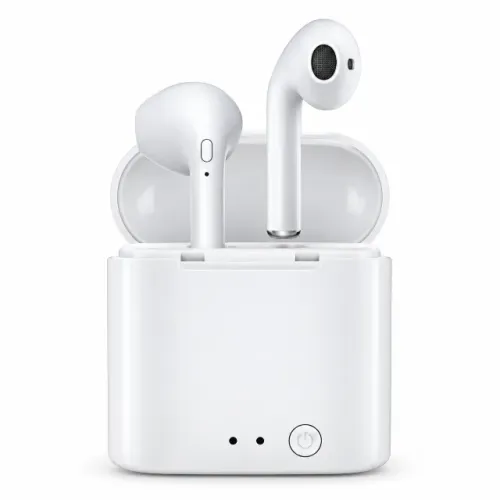 Fone de Ouvido Bluetooth 5.3 Sem Fio LEHMOX i7Mini com Estojo Carregador Branco