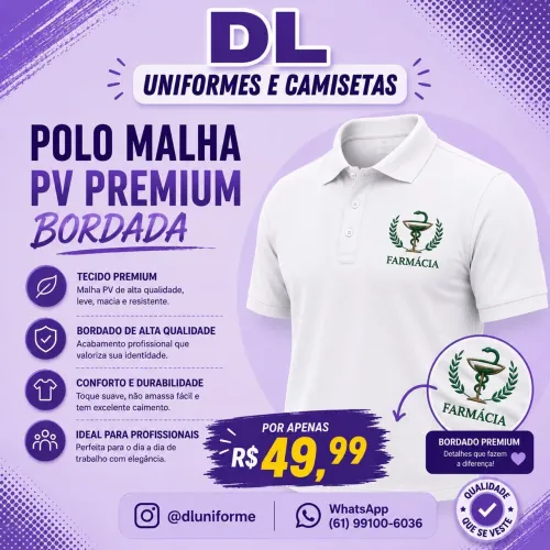 Gola Polo Bordada - Profissões - faculdade e cursos 