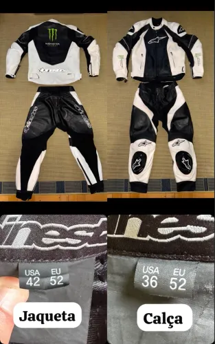Kit completo: Macacão Alpinestars  (Europa), capacete AGV, Luvas, Protetor de coluna