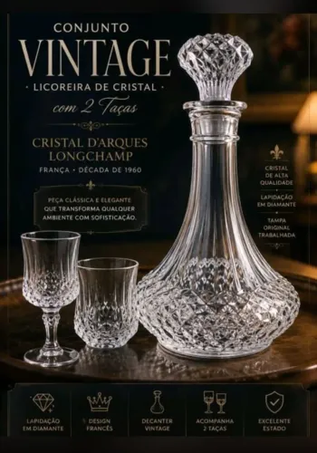 licoreira francesa da marca Cristal d'Arques anos 60