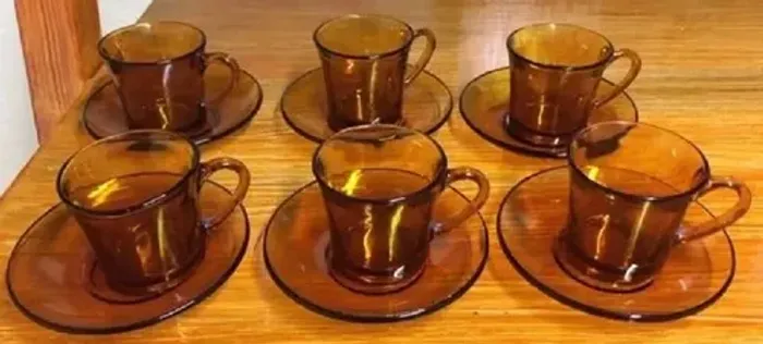 Kit: 6 Xícaras de Chá/Café, 6 Pires e 3 Pratos Fundos - Duralex