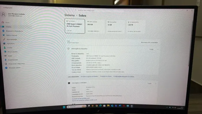 PC Gamer Ryzen 9 5900XT + RTX 4070 Ti 12GB + 16GB RAM - Alto Desempenho
