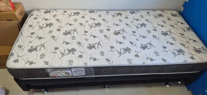 Cama Box Solteiro Ortobom + Bicama Integrada + colchão (Pouco Uso / Estado de Nova)