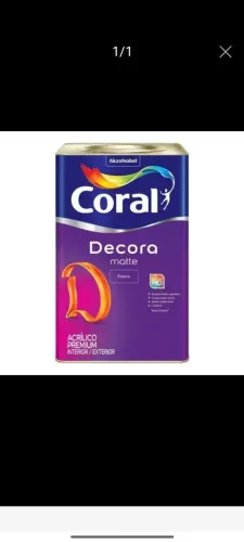Tinta acrílica branca fosca 18l HD coral decora matte