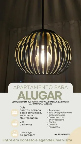 Alugo apartamento em Vila Graziella, (Cachoeira, Almirante Tamandaré)