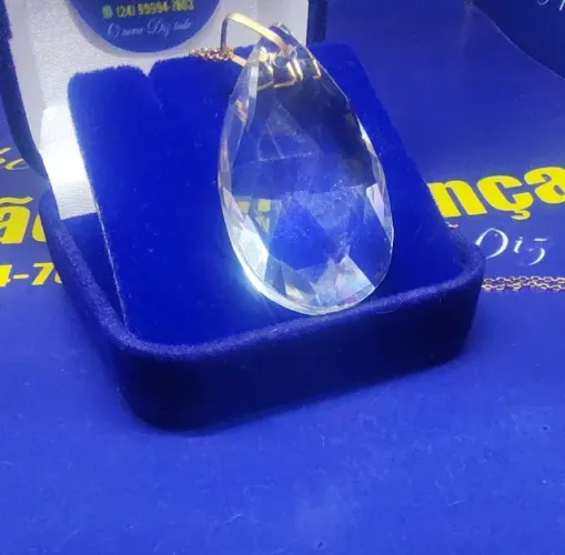 Pingente Zircônia Grande Pedrão Ouro 18 Kilates Peso 9.31 Gramas 40 mm x 23.1 mm