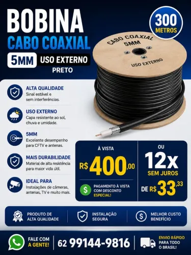 PROMOÇÃO CABO COAXIAL 