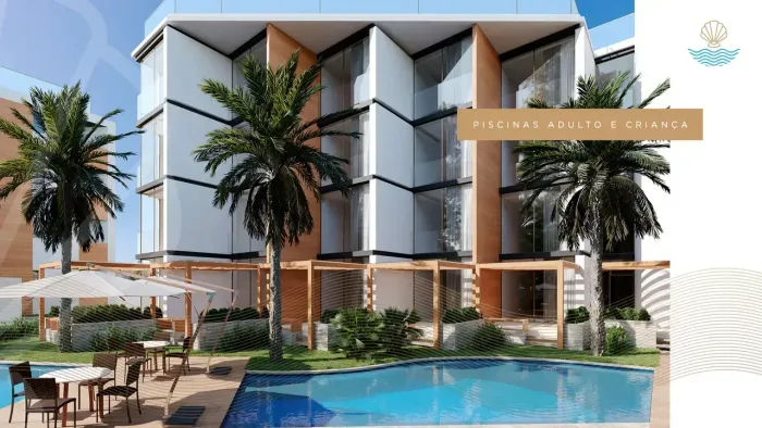 PRAIA DO CUPE - Flat com 30 m² 1 suíte, lazer com piscina