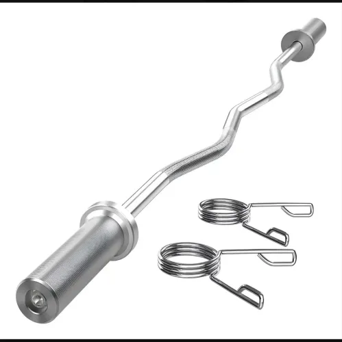 Barra W Olímpica 120cm Academia Com 2 Presilhas