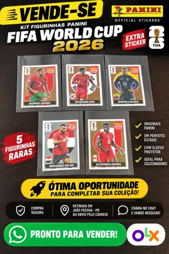 5 Extra Stickers Copa 2026 Panini - Salah, Son e Hakimi