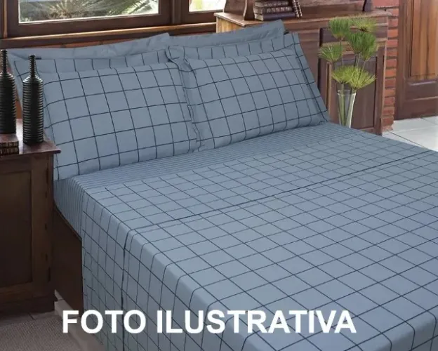 Jogo de Cama Casal Zelo - Alexandre Herchcovitch - Estampa Loft (azul) King Size
