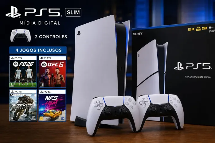 Playstation 5 + 2 Controles + Jogos