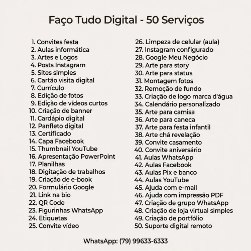 Faço convite festa, arte, logo, site e aula informática