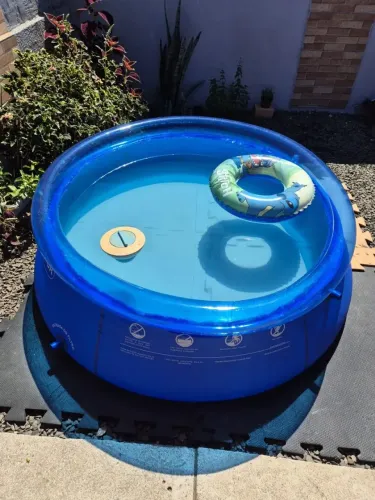 Piscina Nova Na Caixa Lacrada Mais Bomba Infladora Manual, Kit 2 Produtos Juntos 