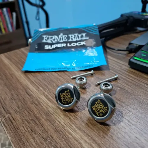 Strap Locks Ernie Ball Super Locks niquel P04600 trava para correia guitarra