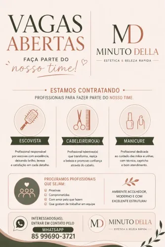 VAGAS PARA SALÃO DE BELEZA