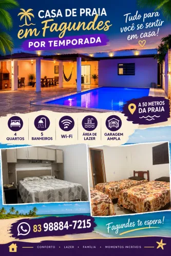 Casa de Praia em Fagundes Lucena - PB | Aluguel por Temporada