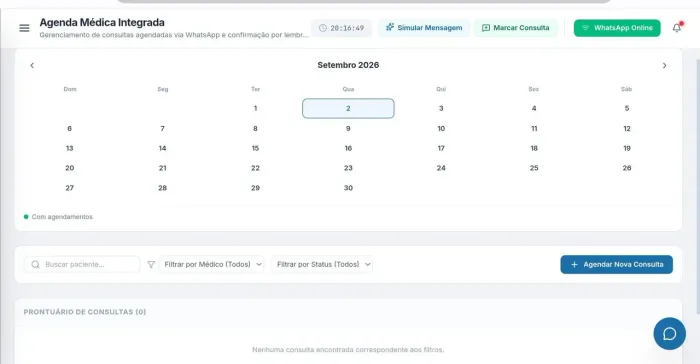 Vendo software para clínicas com bot de WhatsApp, agenda e prontuário