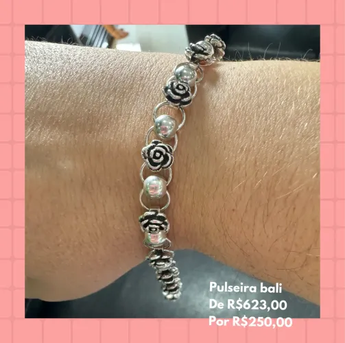 Pulseira prata de bali