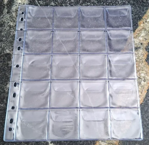 20 Folhas para Moedas 20 Bolsos Com Aba Cabem Coin Holder