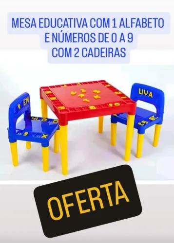 OFERTA MESINHA DIDÁTICA COM 2 CADEIRAS