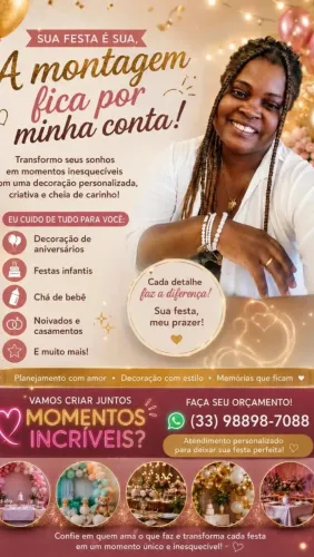 Sua montagem fica por minha contá somente a decoração você aluga agente montar 