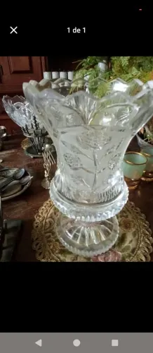 Vaso em cristal e fosqueado
