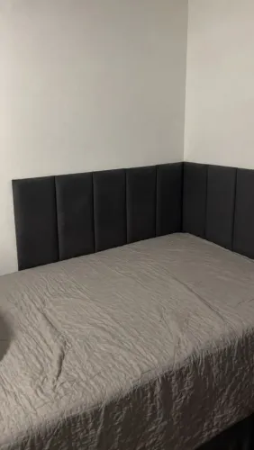Cabeceira Estofada Preta Modular para Cama