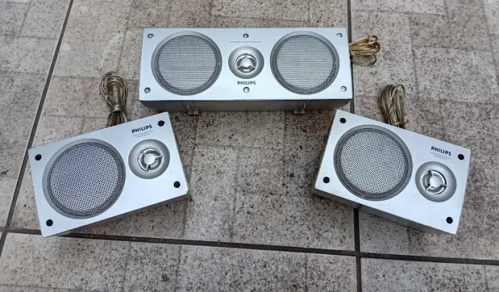 3 Caixinhas Som Philips Cs 2600 P/ Home Theater, Receiver