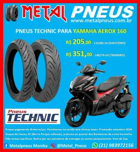 Pneu Moto Technic Yamaha Aerox 160 - Novos com Garantia