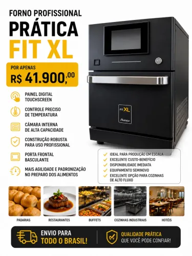Forno Prática FIT XL Profissional | Touchscreen | Alta Produção | Seminovo
