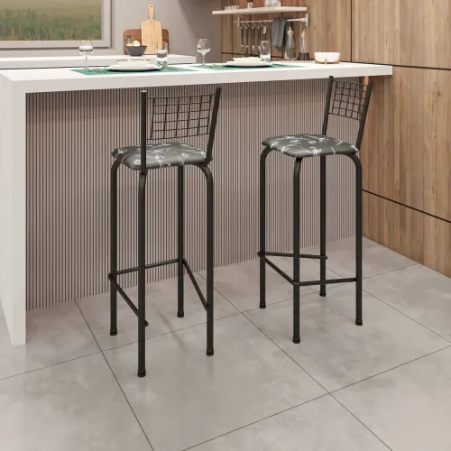 Banquetas Conjunto Tubular Iza 96x36x41 Cm - Soma <br>